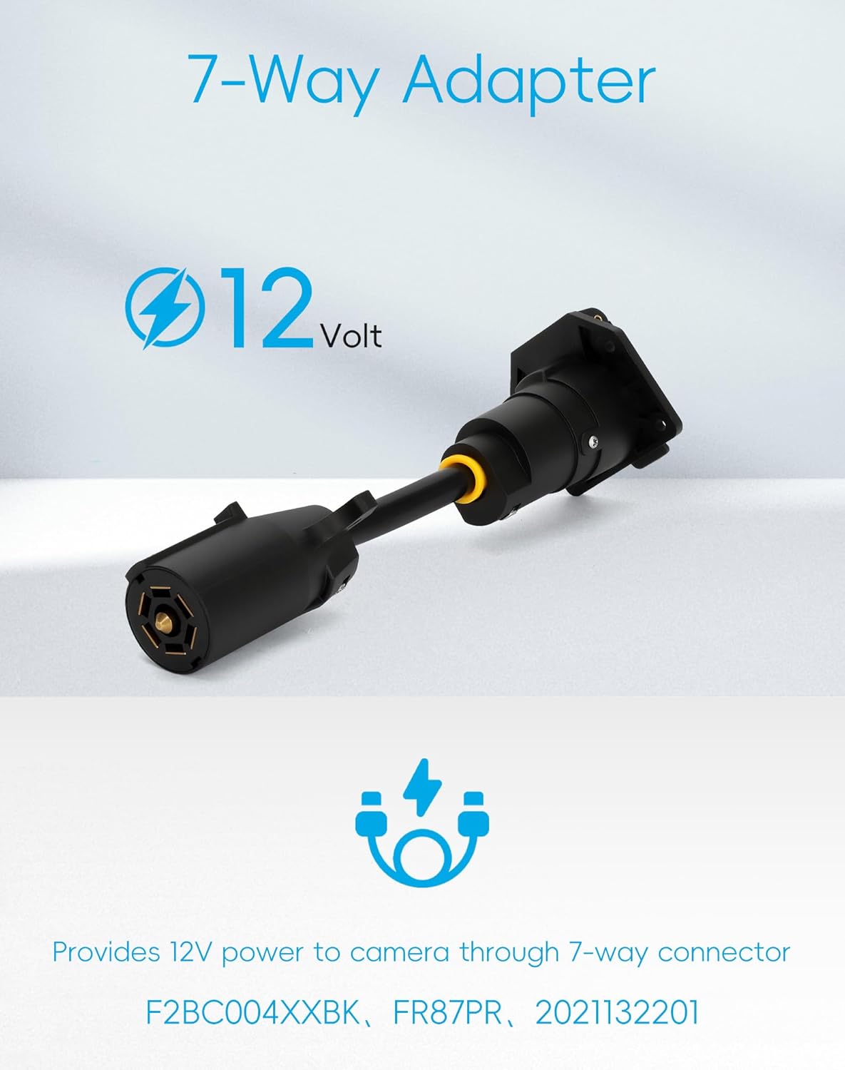 Vikua 7-Way Adapter with Power Switch for RV Camera System Compatible with Furrion Vision S 7-Way Adapter with Power Switch,Plug and Play F2BC004XXBK