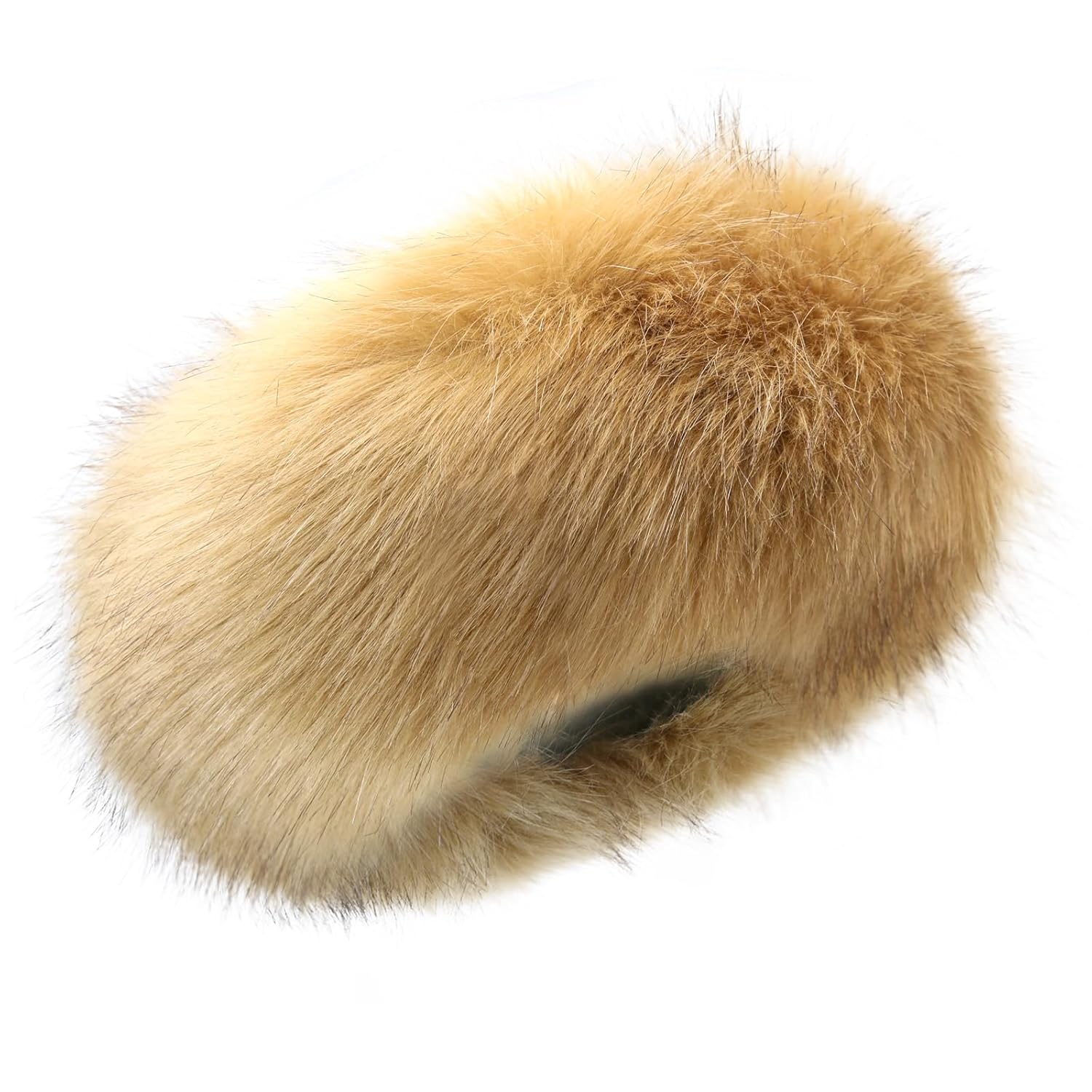 Faux Fur Headband for Women Elastic Fuzzy Thick Earmuffs Winter Headwrap Ear Muffs Furry Ear Warmers Cold Weather (Brown 1)