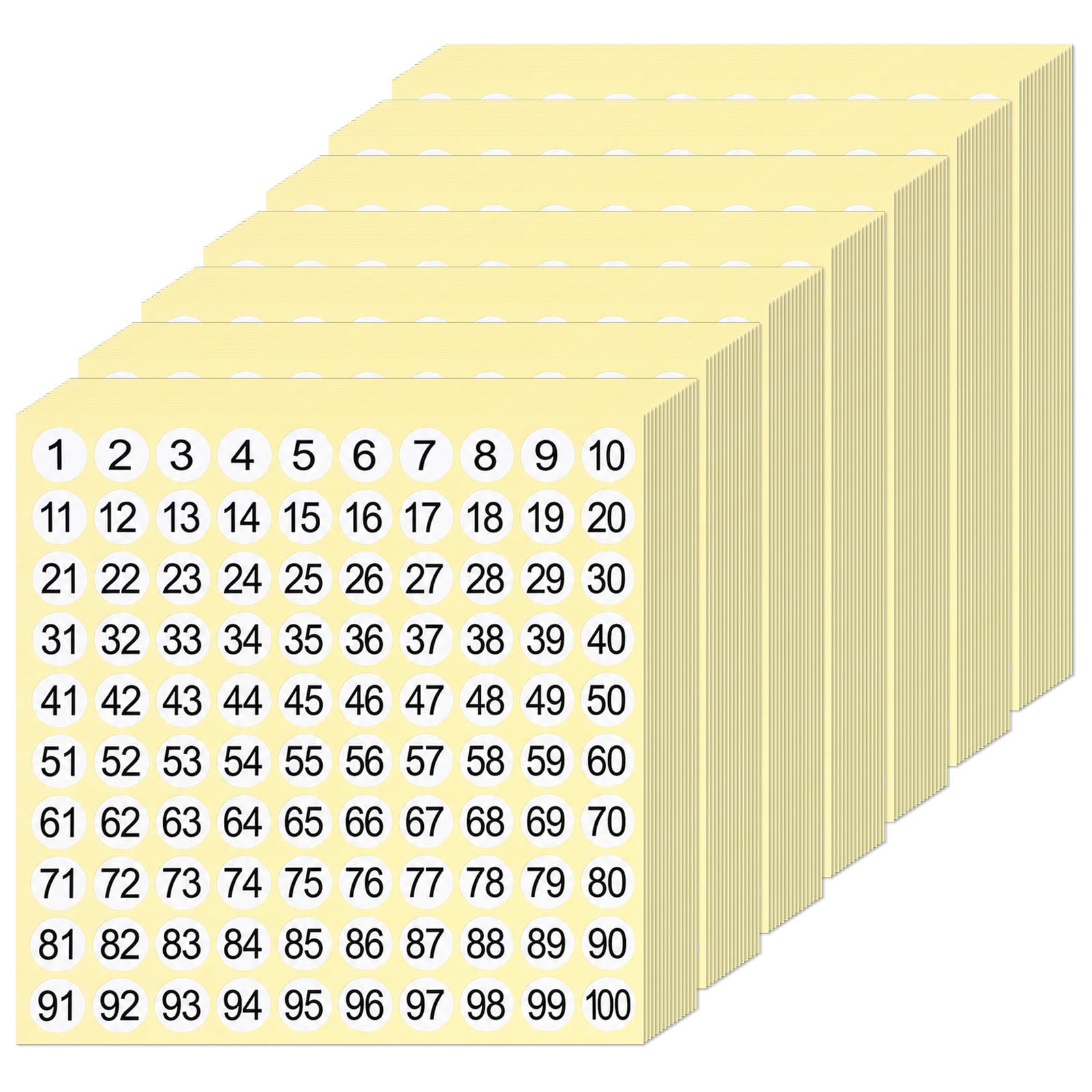 Elegaperma 105 Sheets Small Number Stickers,0.4 Inch Numbered 1-100 Label