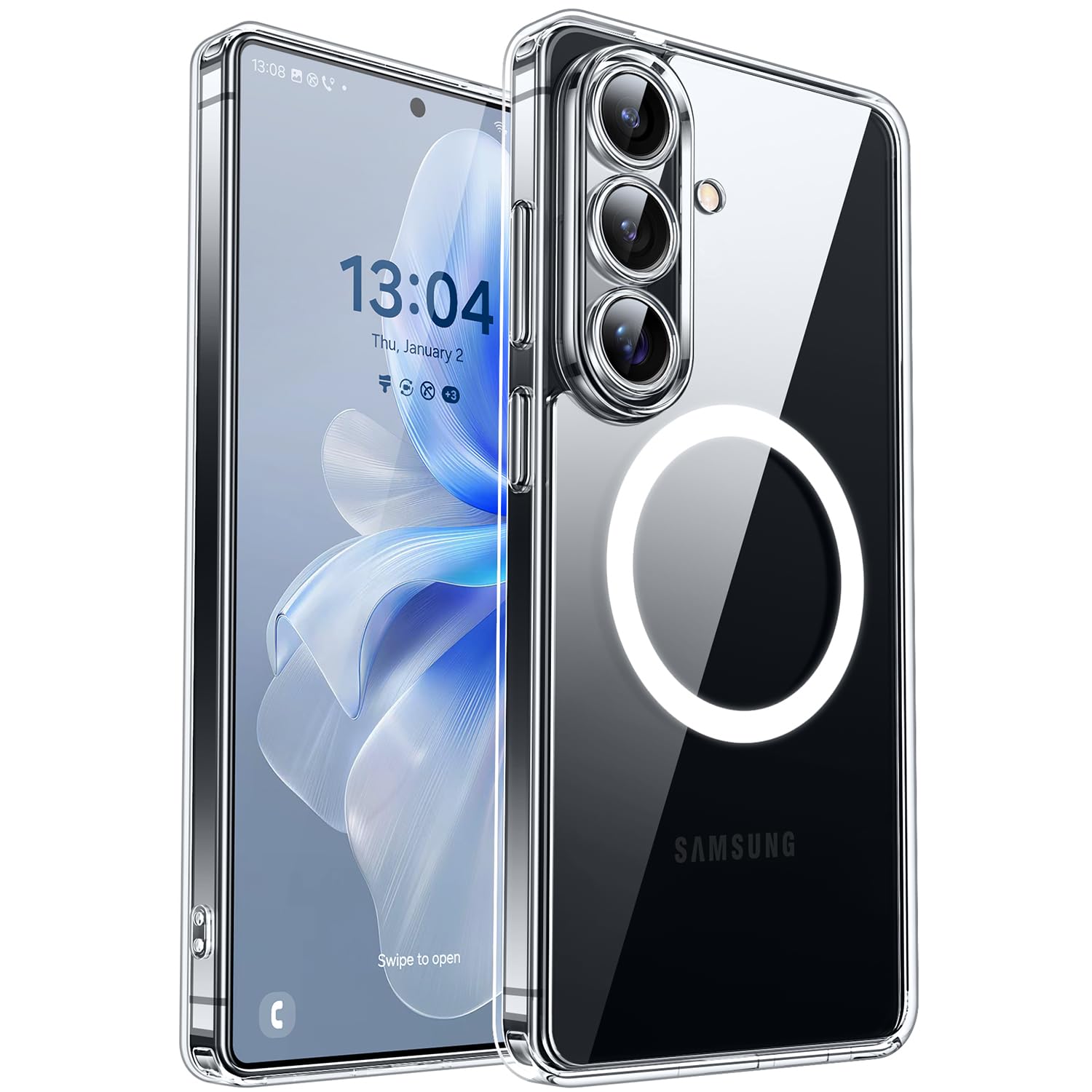 CANSHN für Samsung Galaxy S26 Hülle mit Kameraschutz für Magsafe (TOP Militärschutz & Magnetkraft) Extrem Haltbarkeit Handyhülle S26 Case - Durchsichtig