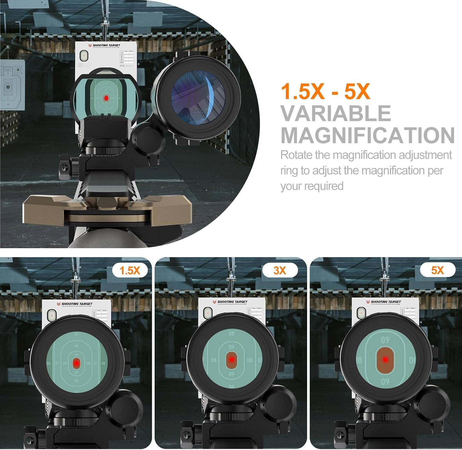 Feyachi RS-30 Red Dot Visier mit 1,5X - 5X Red Dot Magnifier für 20/22mm Picatinny/Weaver-Schienen