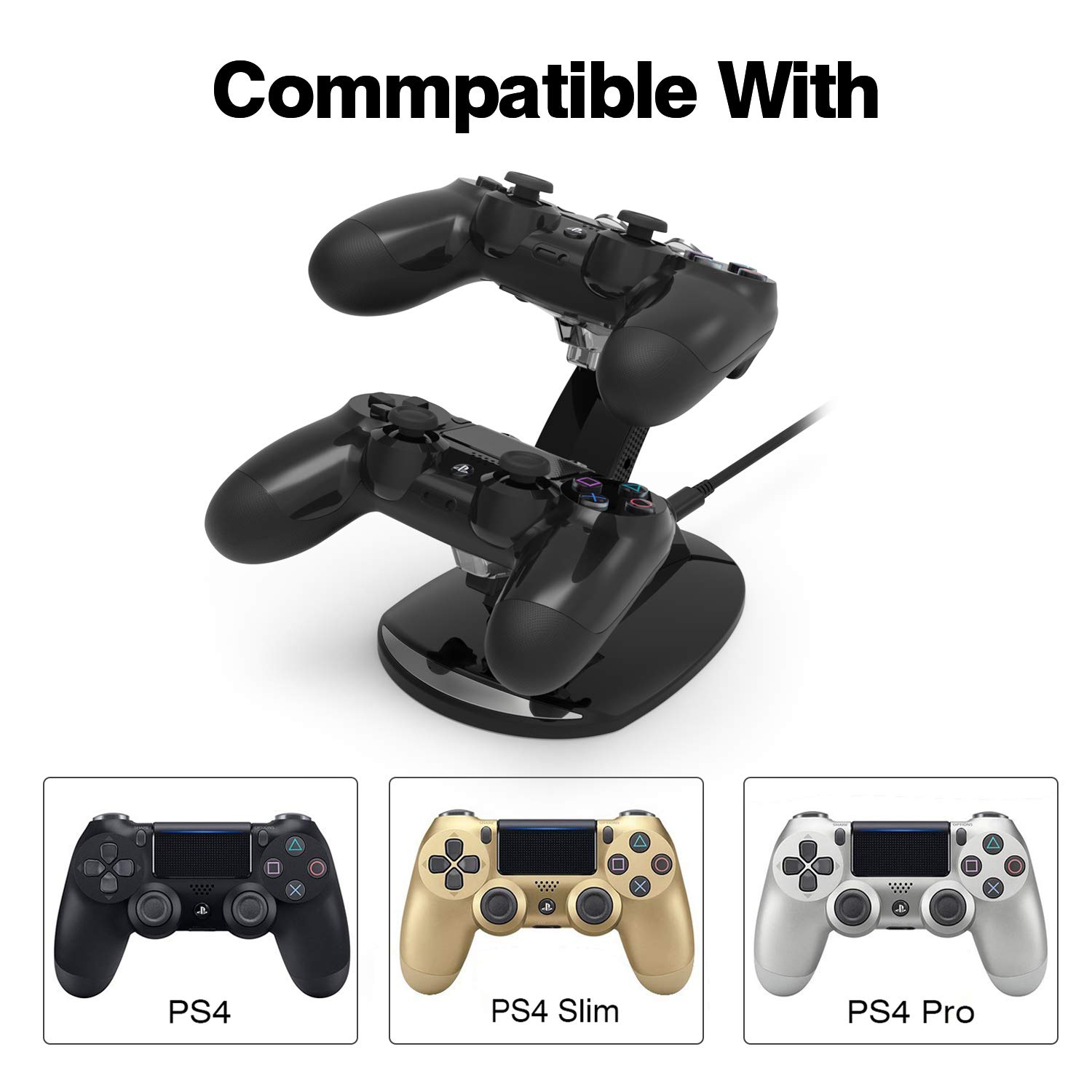 YCCTEAM PS4 Controller Charging Station Playstation 4 Charger Dock