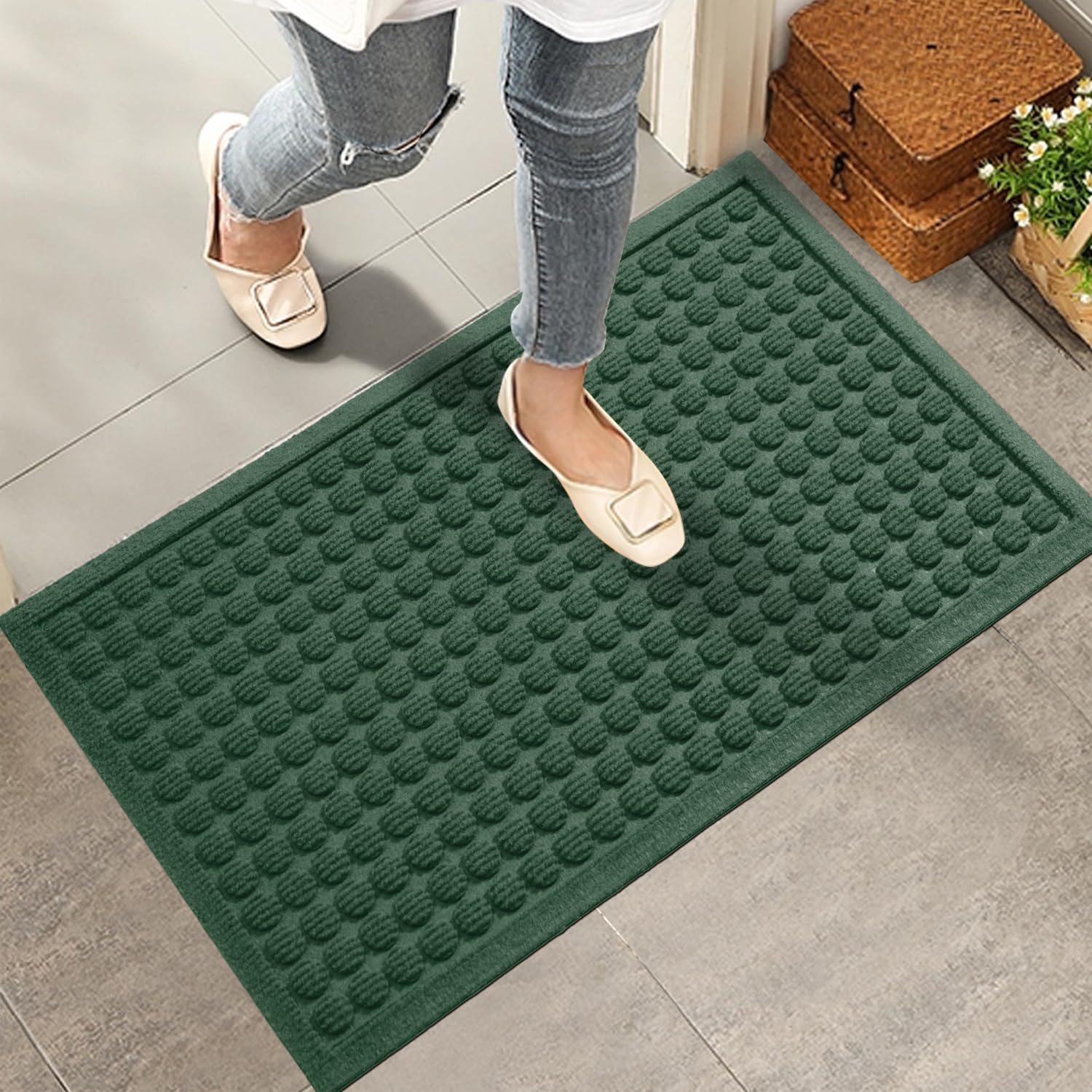 Paillasson de bienvenue robuste extérieur intérieur tapis entrée antidérapant 73cm