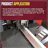 Vista 5 de 13 pulgadas de barra angular de aluminio, 3" x 3" x 1/4" de ángulo de aluminio 6061, material de moledor T6511 de 1/4" de espesor 1 pieza