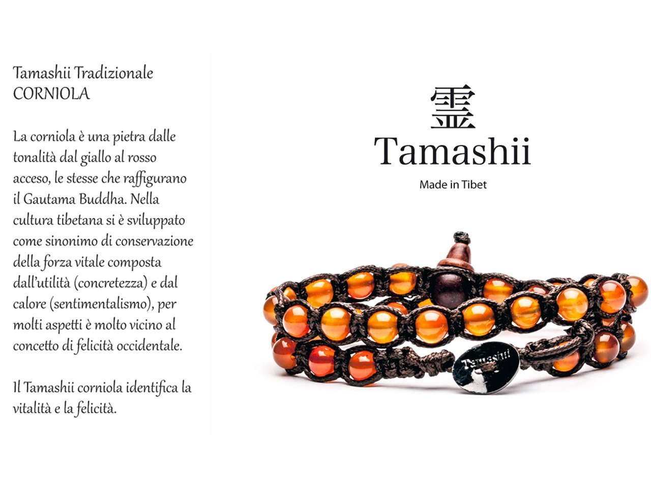 Tamashii Bracciale Tibetano in Corniola Doppio Giro BHS600-19