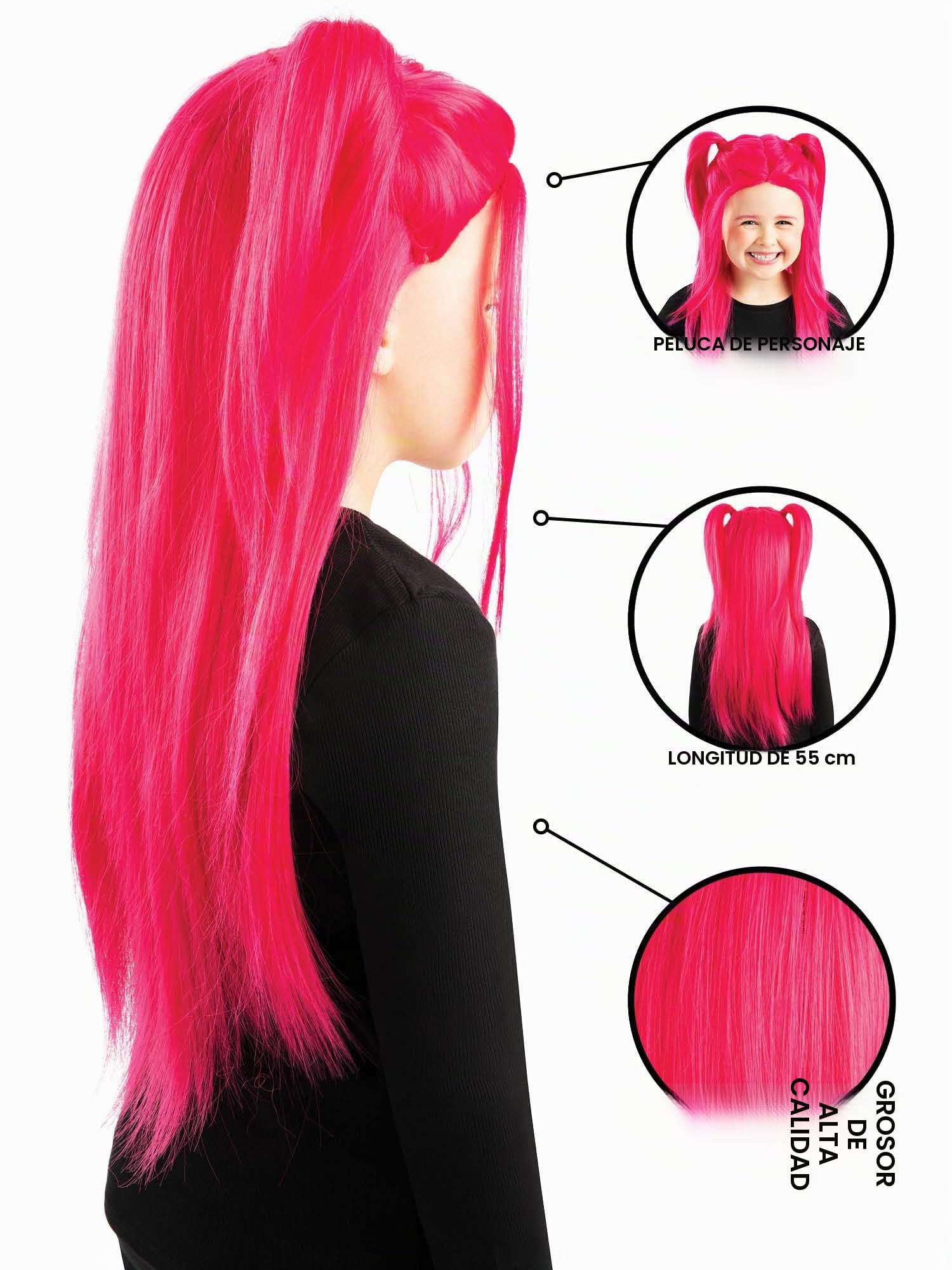Rubies PELUCA ZOEY para niña, niñas, k-pop- zoey, netflix, peluca, Licencia oficial Netflix, demon hunters, huntrix, para carnaval, fiestas y cosplay