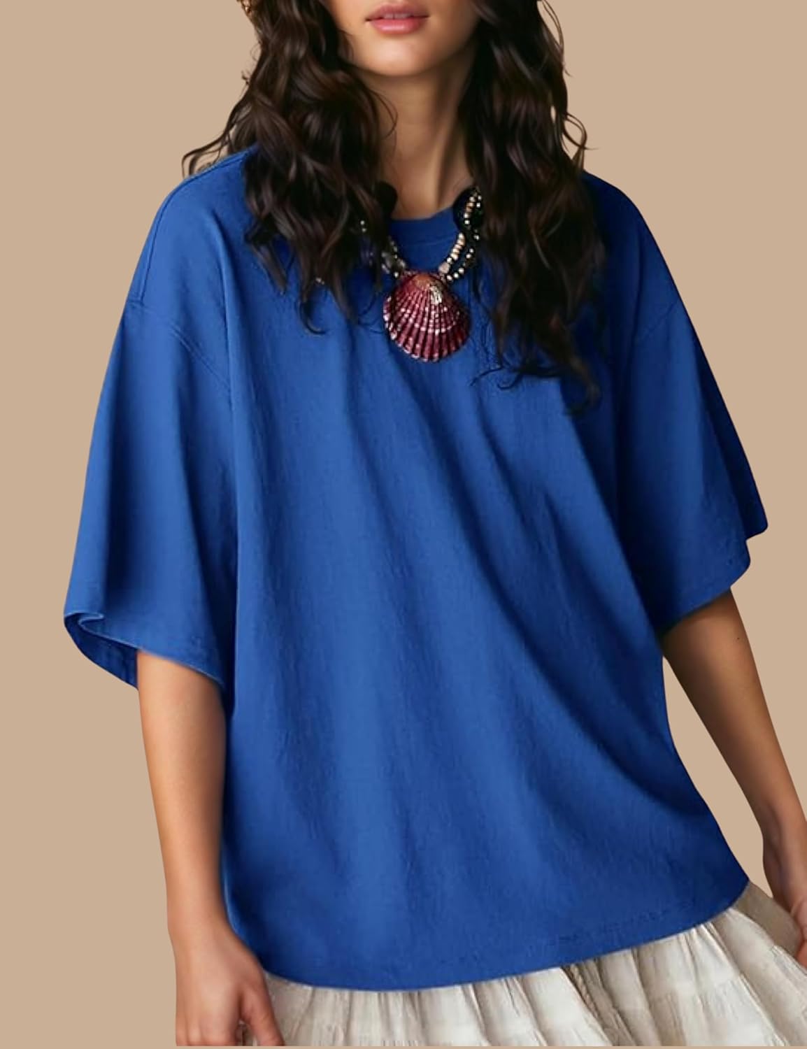 Esmeling Women Summer 2 Piece Skirt Sets Round Neck Short Sleeve Outfits Casual Tops and Pleated Skirts Sets - Image 4