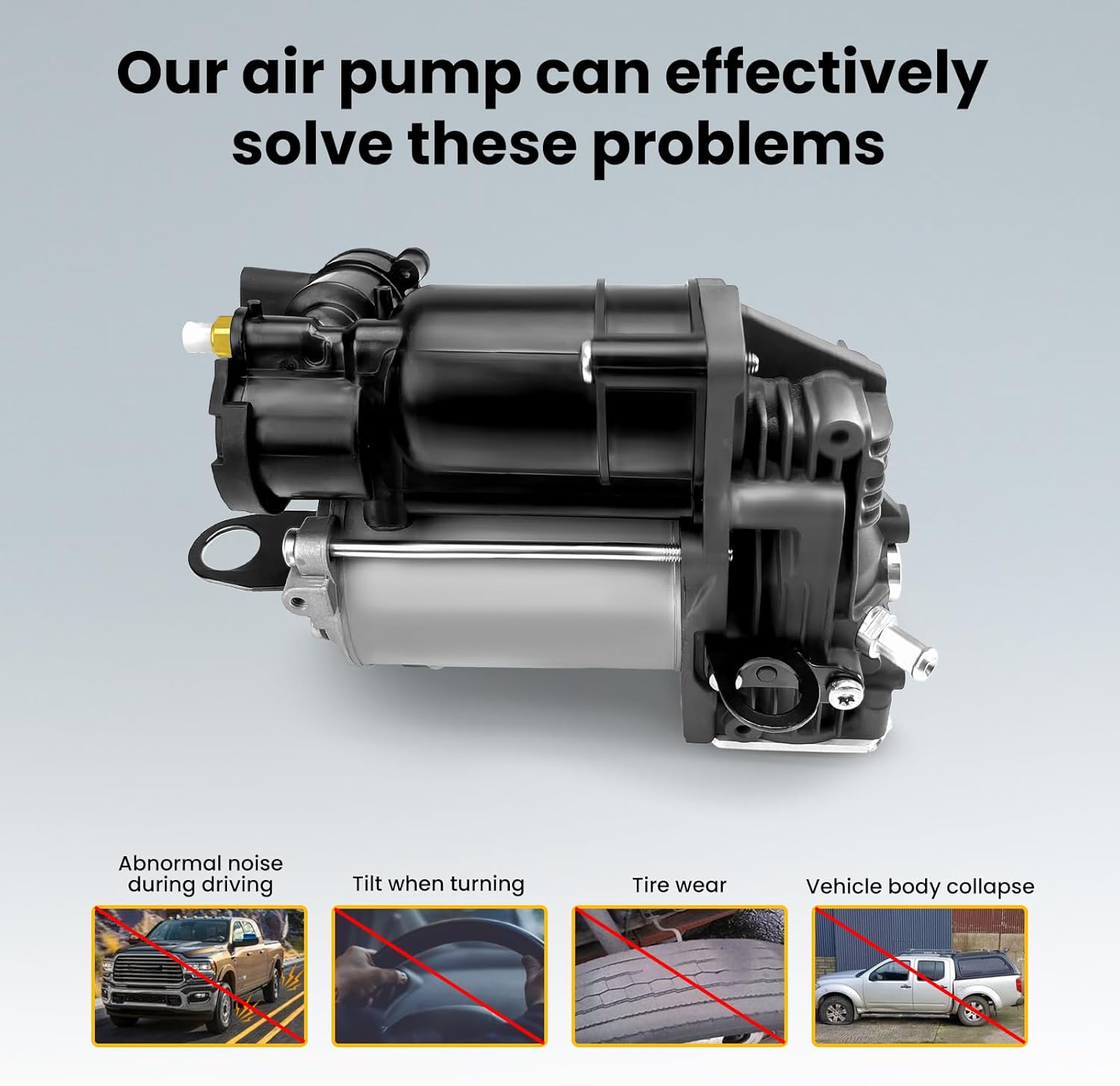 MILLISEC Air Suspension Compressor Pump Compatible with 2007-2013 Benz CL550/CL600/CL63 AMG/CL65 AMG/S350/S400/S550/S600/S63 AMG Car OEM Replaces# 2213200304, 2213200704