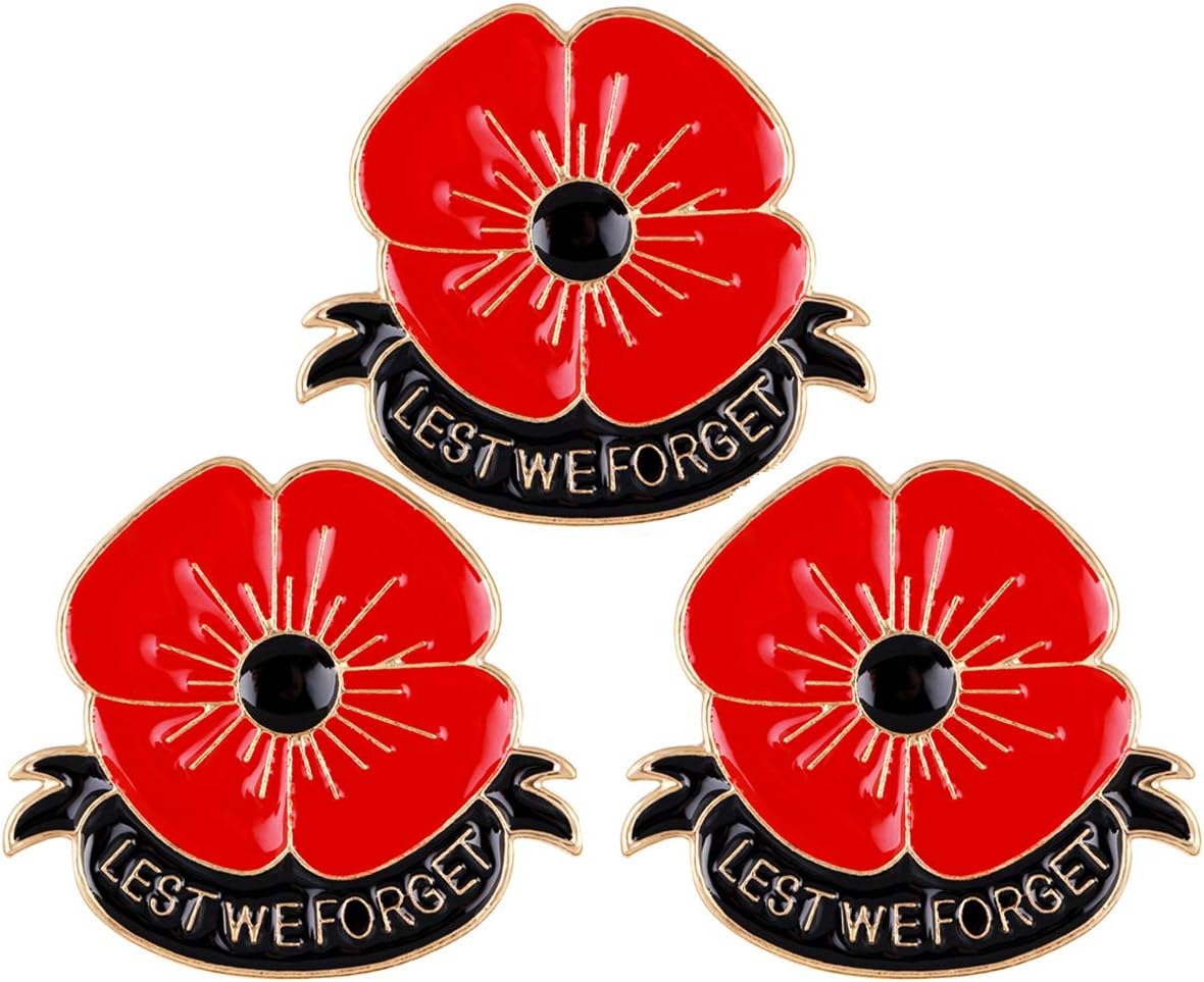 malyuninMemorial Day Gifts Enamel Poppy Brooch Pins For Women Flowers Broaches (3PCs Poppy)