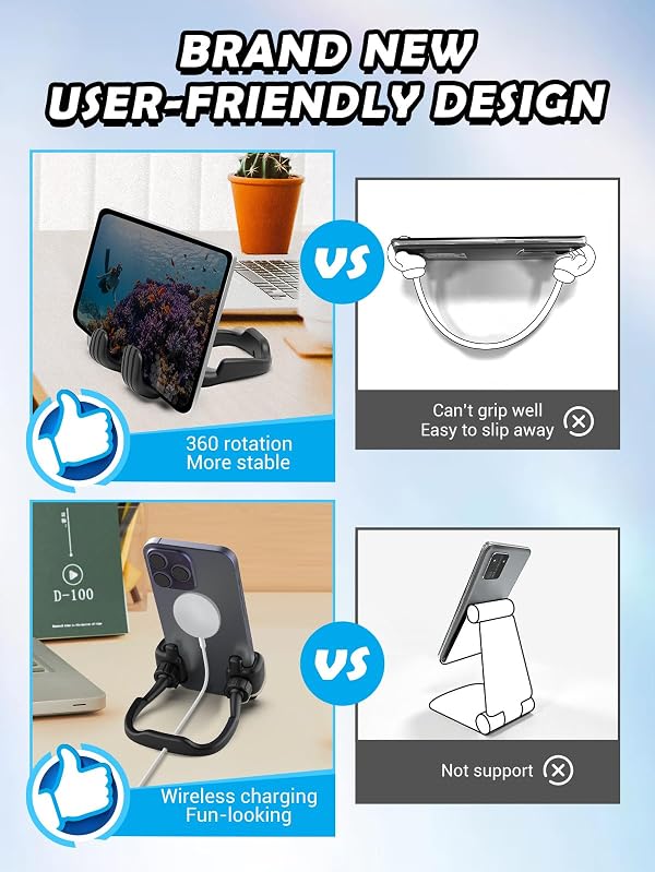 Gifts for Teens Boys Girls Adults Fathers Day: Thumbs Up Lazy Phone Stand Cell Phone Holder for Desk Kids Teenage Tween Men Women Stocking Stuffers Funny Cool Gadget Birthday Ideas Husband Dad Gifts by CALDEVER - Image 5