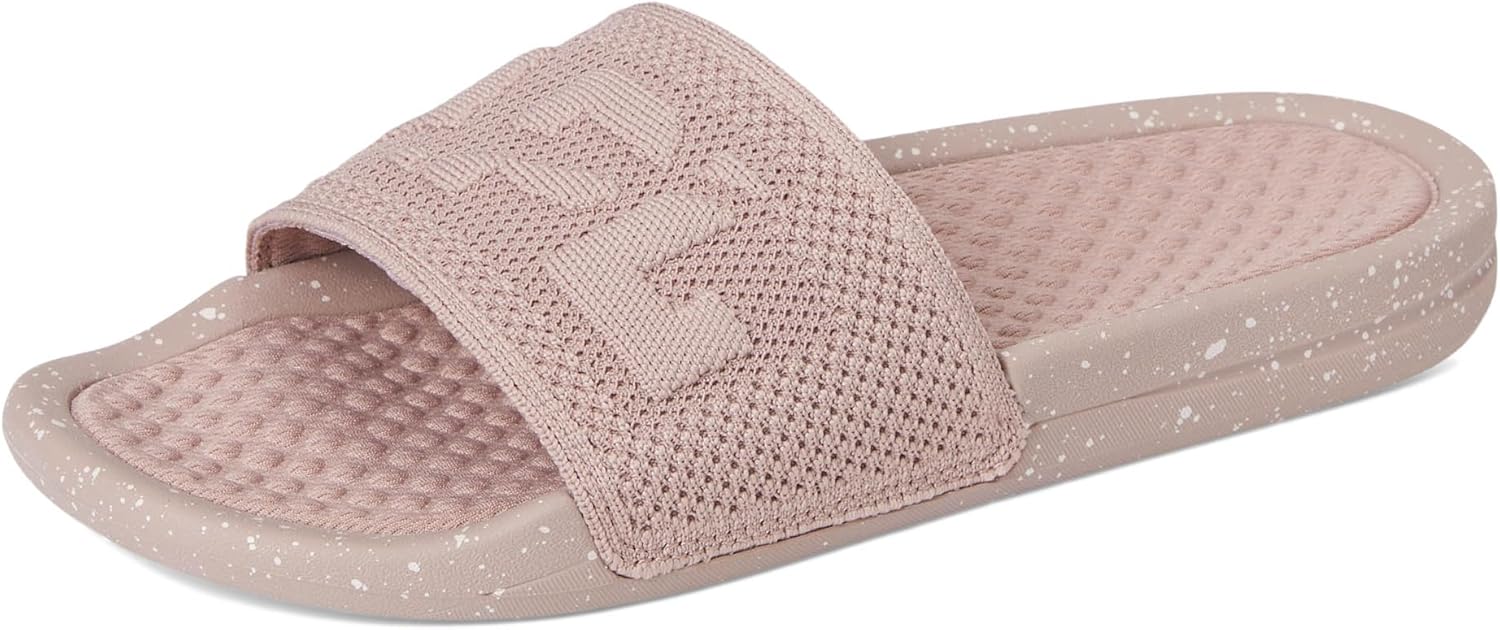 Womens Big Logo Techloom Slide, Parisian Dusk/Chalk/Speckle, 5 Medium