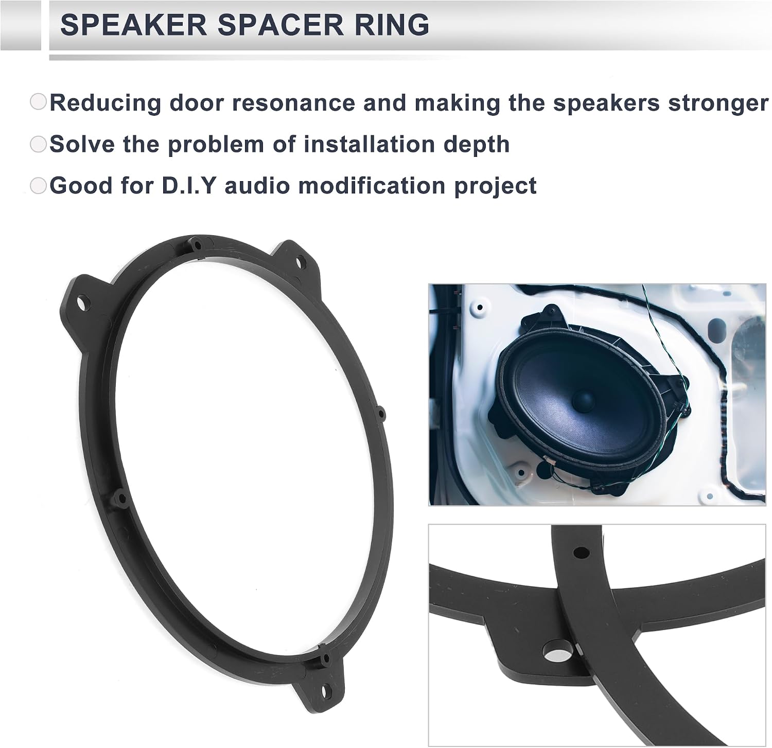 Speaker Spacer Ring Tweeter Speaker Spacer Adapter for BMW 3 (E46) Waterproof Speaker Subwoofer Mounting Spacer Bracket Ring ABS 2Pcs