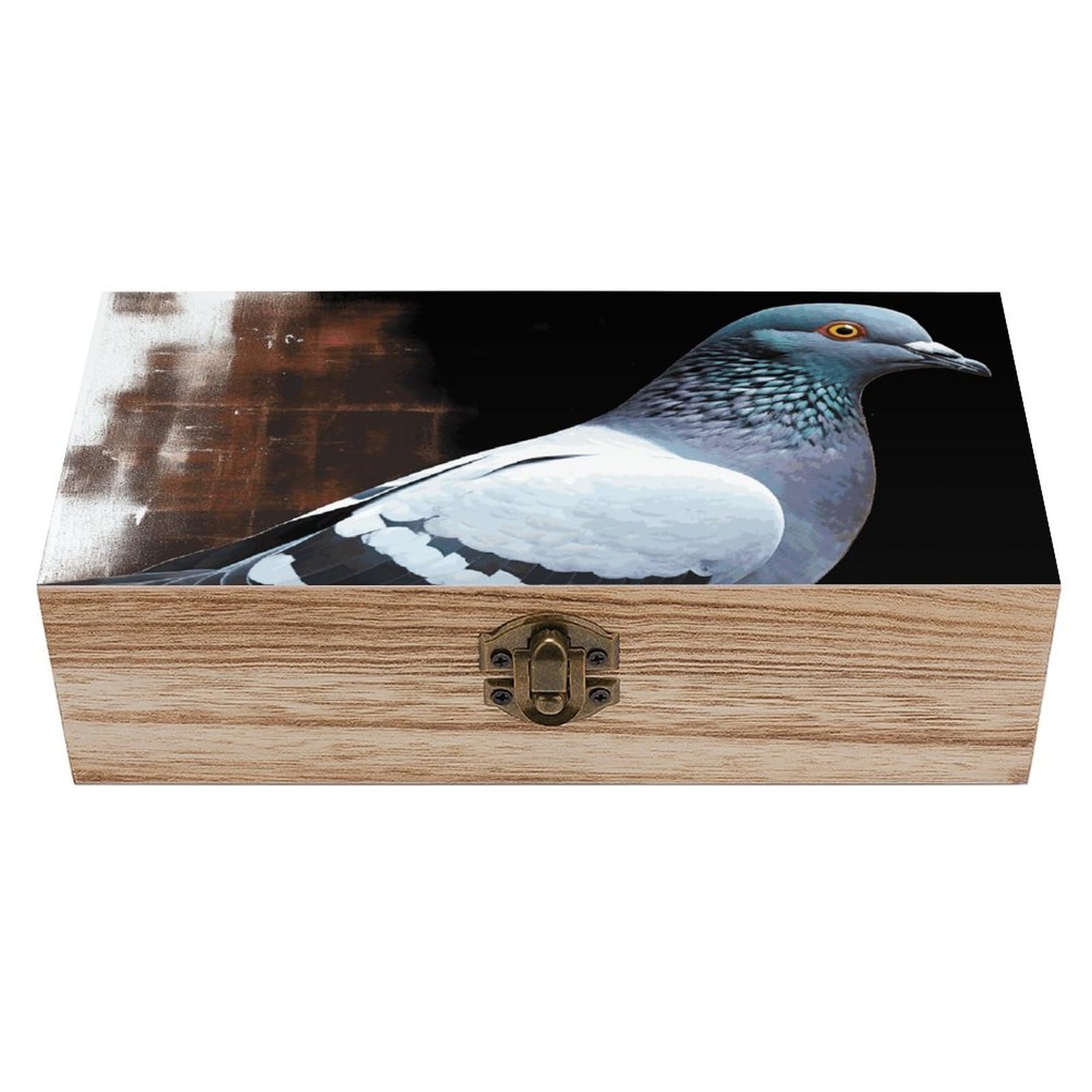 FodPand Decorative Keepsake Box Wooden Storage Boxes with Hinged Lid Handmade Pigeon Wood Organizer Memory Treasure Box for Jewelry Craft Card Photo Storage Wedding Bridal Shower Gifts