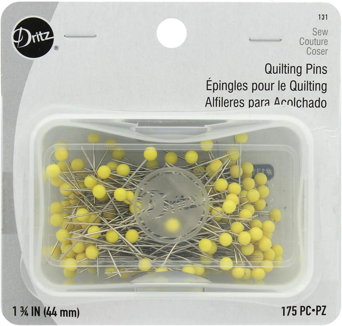 Dritz 131 Quilting Pins, Yellow, 1-3/4-Inch (175-Count)