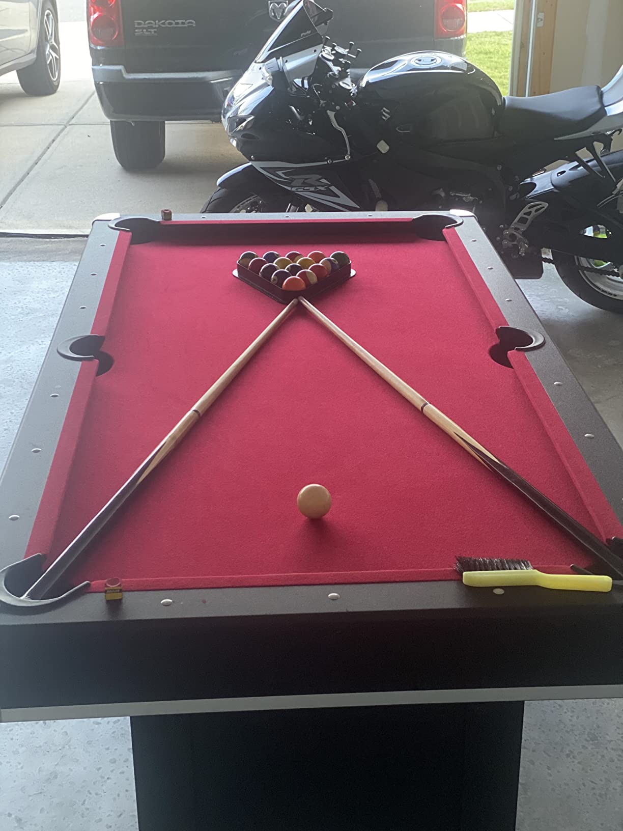 37/mo Finance Spartan 6ft Pool Table with Table Tennis Top Black with Red Felt Buy Now