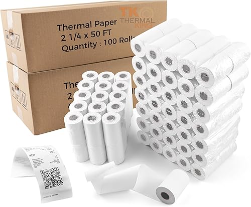 Miniatura 9 de TK Thermal King, Papel térmico de 2-14 pulgadas x 165 pies, papel de recibo POS (10 rollos)