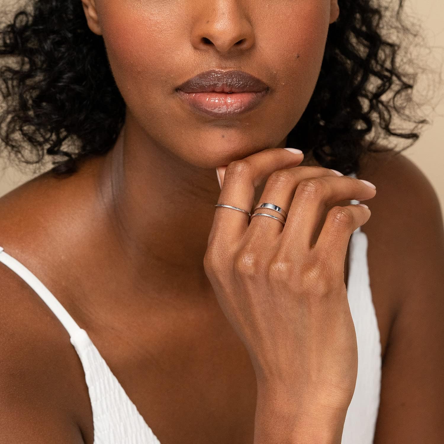 NOKMIT 3mm 14K Gold Filled Rings for Women Dainty Gold Stacking Stackable Band Thin Gold Thumb Pinky Finger Ring Non Tarnish Comfort Fit Size 4 to 11 - Image 7