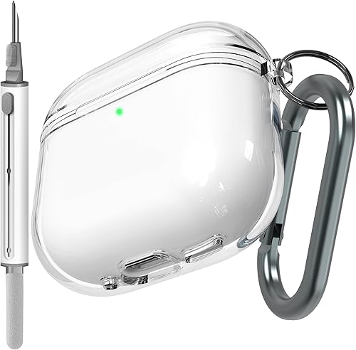 Veirrw Funda para AirPods 4, funda transparente de TPU suave para AirPods de 4 generación para mujeres y hombres, funda para AirPod 4 con kit