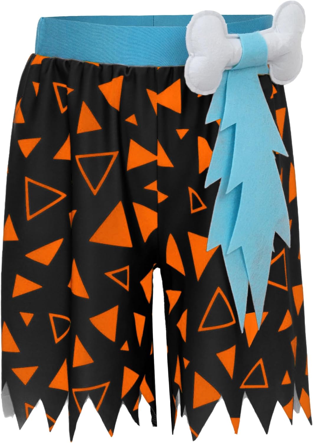 Boys Prehistoric Cave Man Shorts Elastic Waist Loose Fit Printed Animal Skin Bottoms