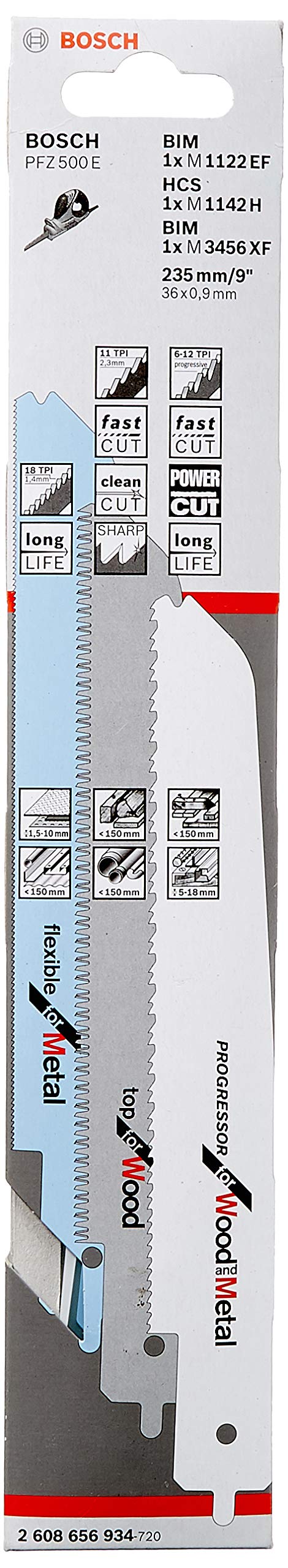 Set de Lames de Scie Sauteuse Bosch - 3 Pièces pour Bois et Métal