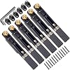 Electric Guitar Bridge Replacement Parts Single Individual Electric Bass Guitar Bridge Single Fixed Brass Fan Bridge For 6 String Electric Headless Guitar Color : Black Set of 6