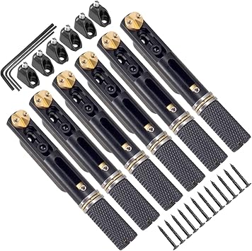 Electric Guitar Bridge Replacement Parts Single Individual Electric Bass Guitar Bridge Single Fixed Brass Fan Bridge For 6 String Electric Headless Guitar Color Black Set of 6