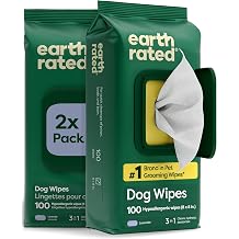 Earth Rated Dog Wipes for Paws & Butt, Deodorizing, Lavender, 200ct