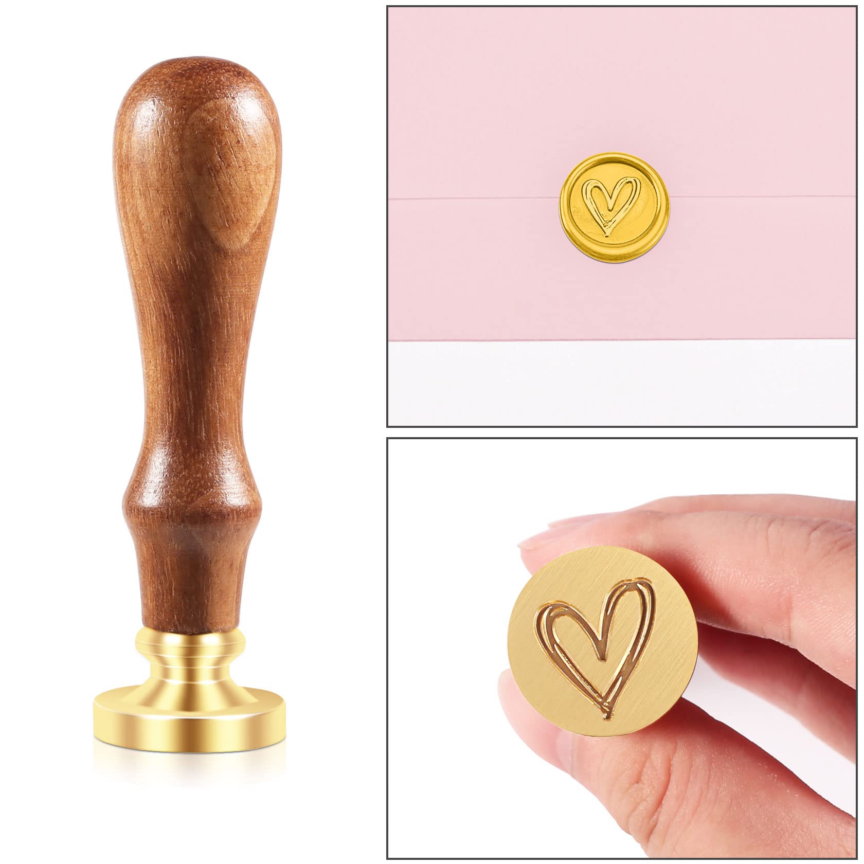 Wachssiegel-Stempel-Set Mit Grünem Aventurin-Griff & 4 Motiven - Für Briefe, Einladungen & Geschenke