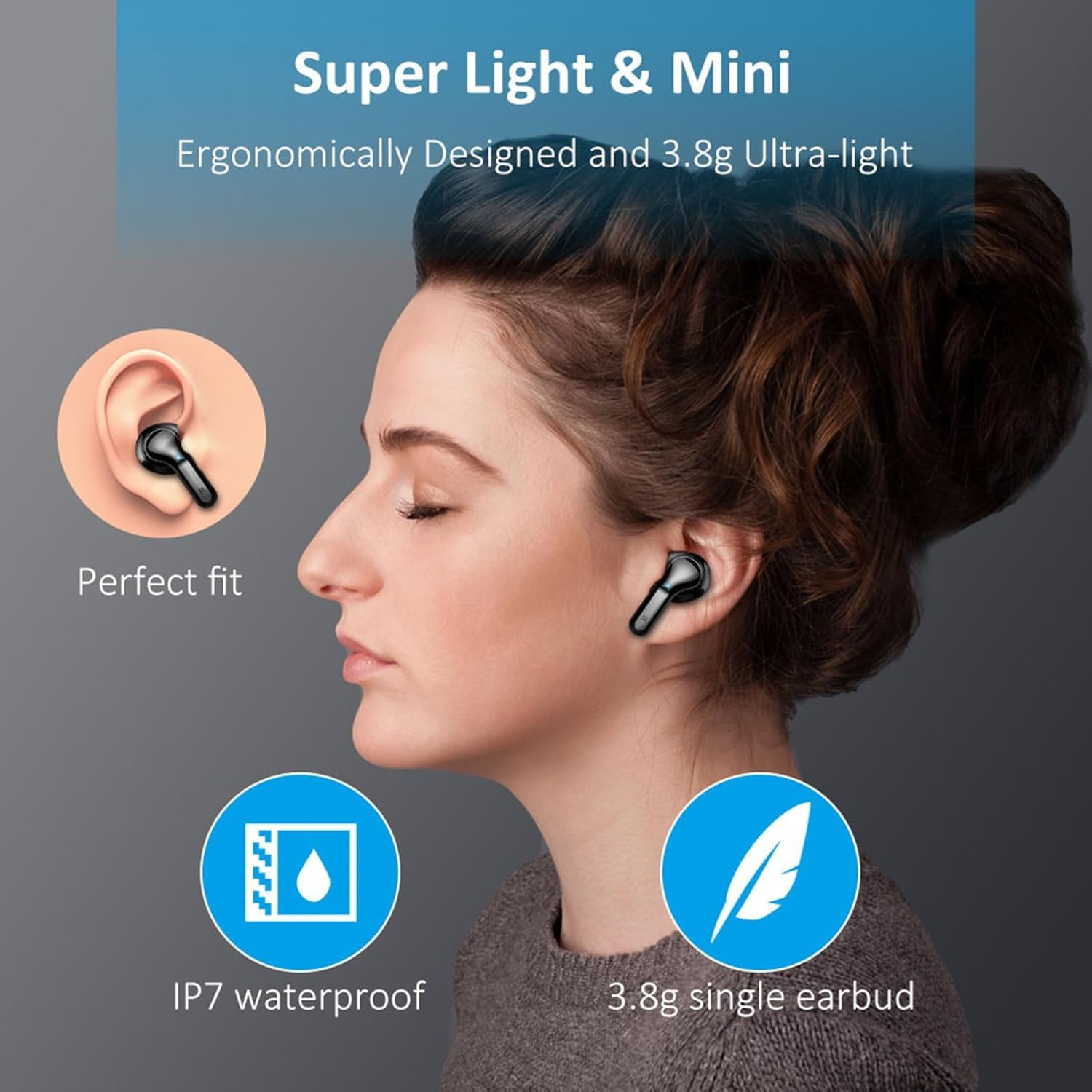 Ordtop Auriculares Inalámbricos Bluetooth, Auriculare Bluetooth 5.4 HiFi Estéreo con 4 ENC Mics, Cascos Inalambricos Bluetooth con Reducción de Ruido, 40H Earbuds IP7 Impermeable, USB-C, Pantalla LED