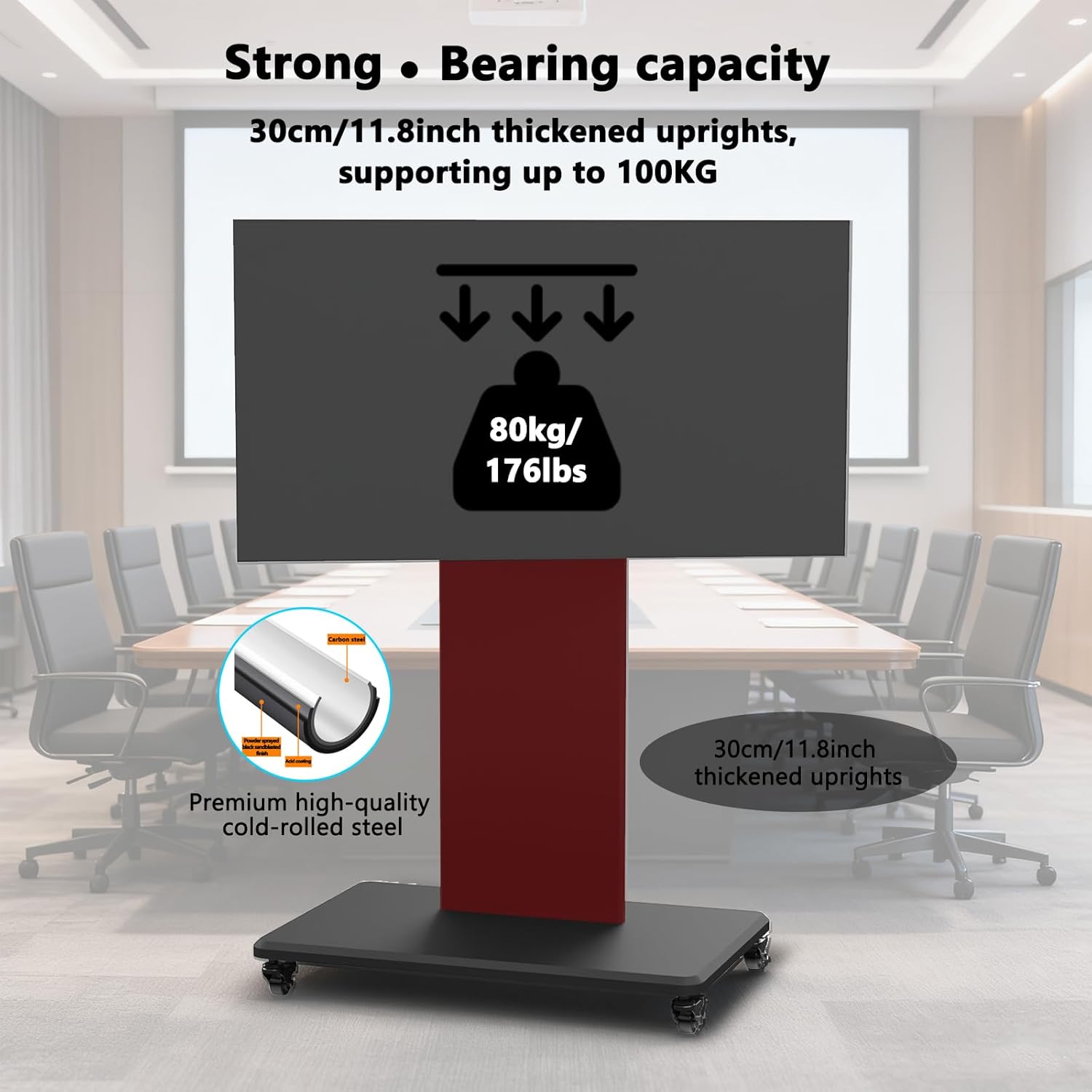 Motorized Mobile TV Cart, Electric Lifting Stand for 26-70 Inch LCD OLED Flat Panel Screen, tv Portable Stand Electric Lifting with Remote, max Load 286 lbs, max VESA 400x400mm (27-60 inch)