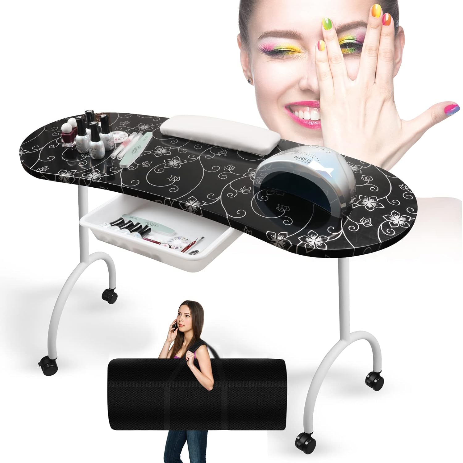 Manicure Nail Table for Nail TechPortable nails table