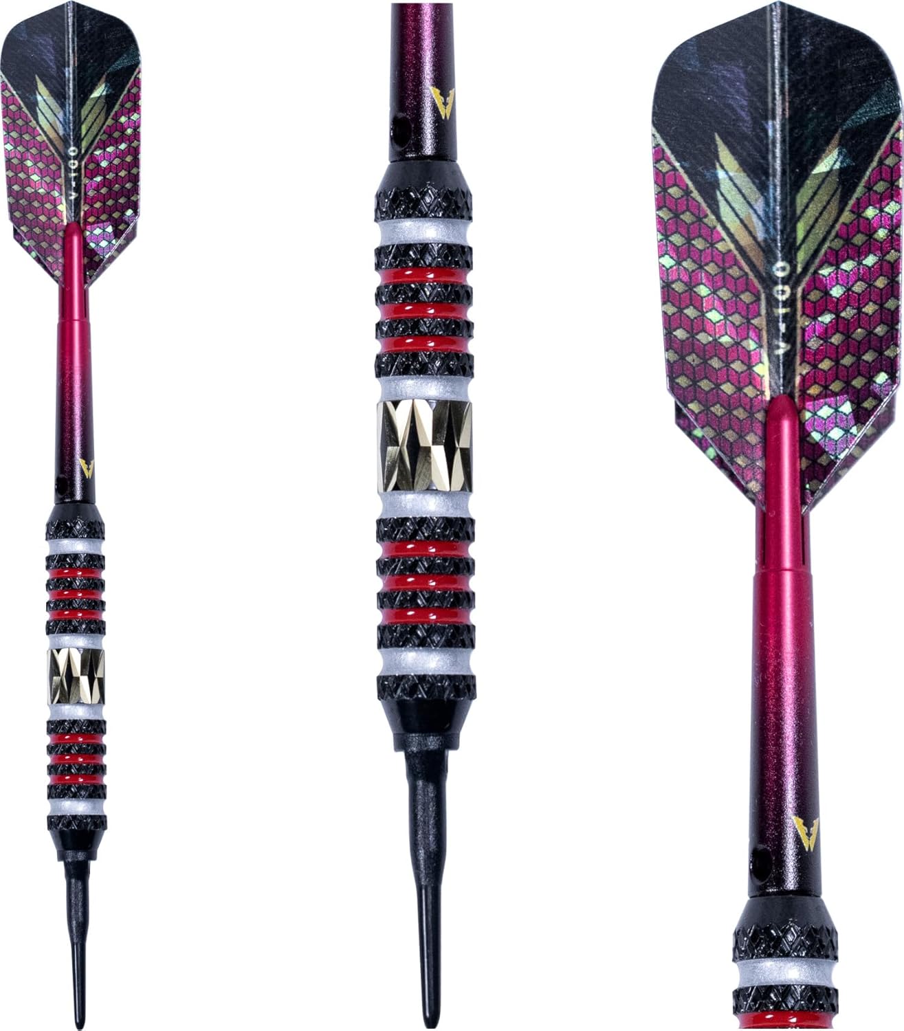 Viper Wizard Soft Tip Darts, Brass Alloy Barrels with Diamond-Cut Etchings and Knurled Rings