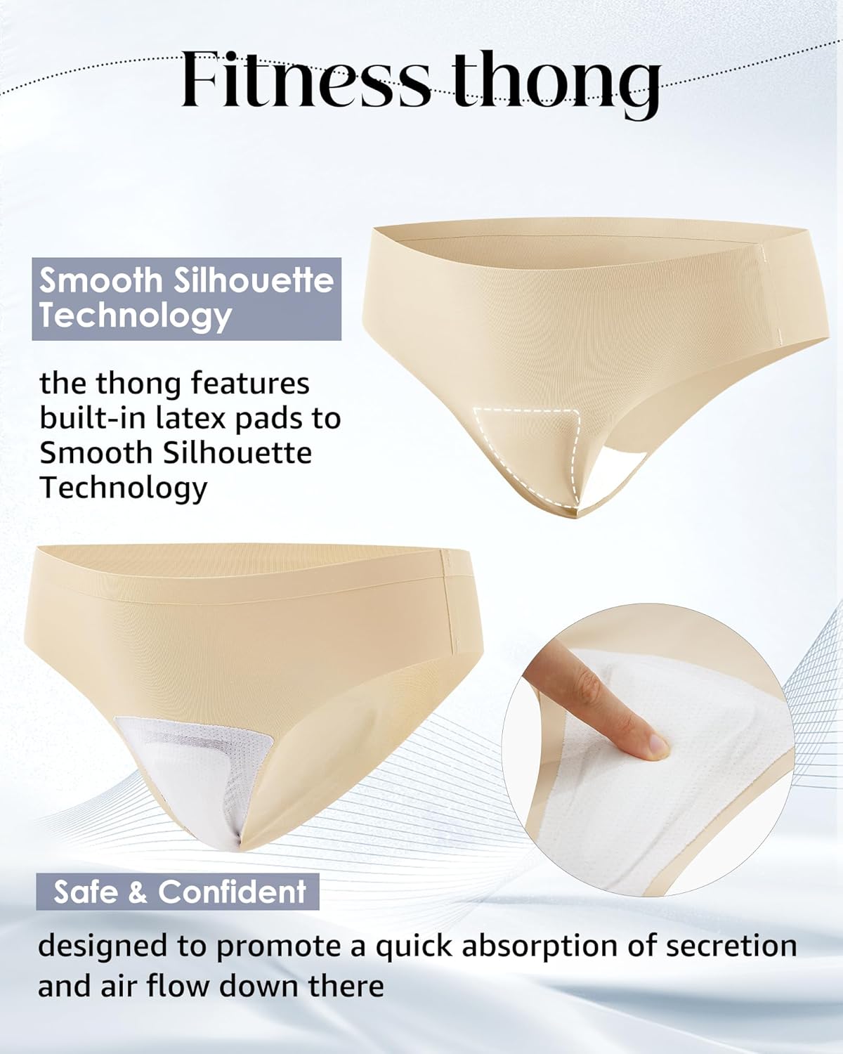 LEVAO Seamless Thongs for Women-Low Waist Invisible G-string No Show Thong Panty Liners Workout Panties S-XL - Image 4