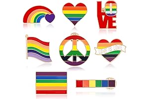Pride Pins - 8 Pcs Grevosea Progress Rainbow Flag Pride Pins Enamel...