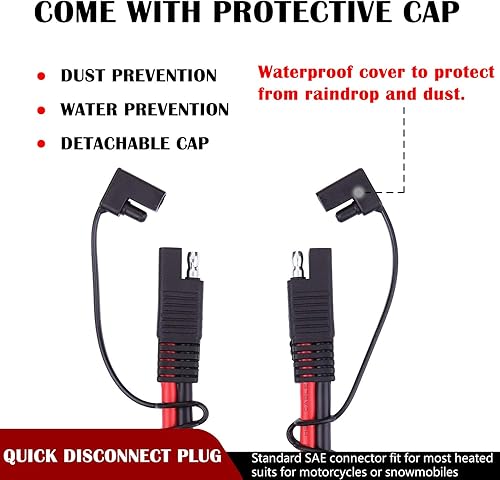 Miniatura 4 de iGreely Cable de extensión SAE 14AWG SAE a SAE, cable de extensión de desconexión rápida, conector SAE para panel solar, batería, motocicleta,
