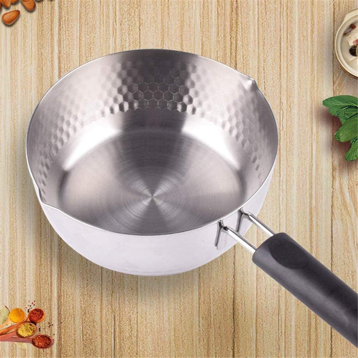 qiuqiu Non-Stick Milk Pan 16 Cm Stainless Steel Sauce Soup Pan Small Milk Pot Tea Coffee Egg Cooking Pot Supplement Pot Soup Pot