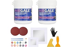 2-Pack Drywall Repair Kit with Gloves, Plaster, Scrapers, Sandpaper, and Patches