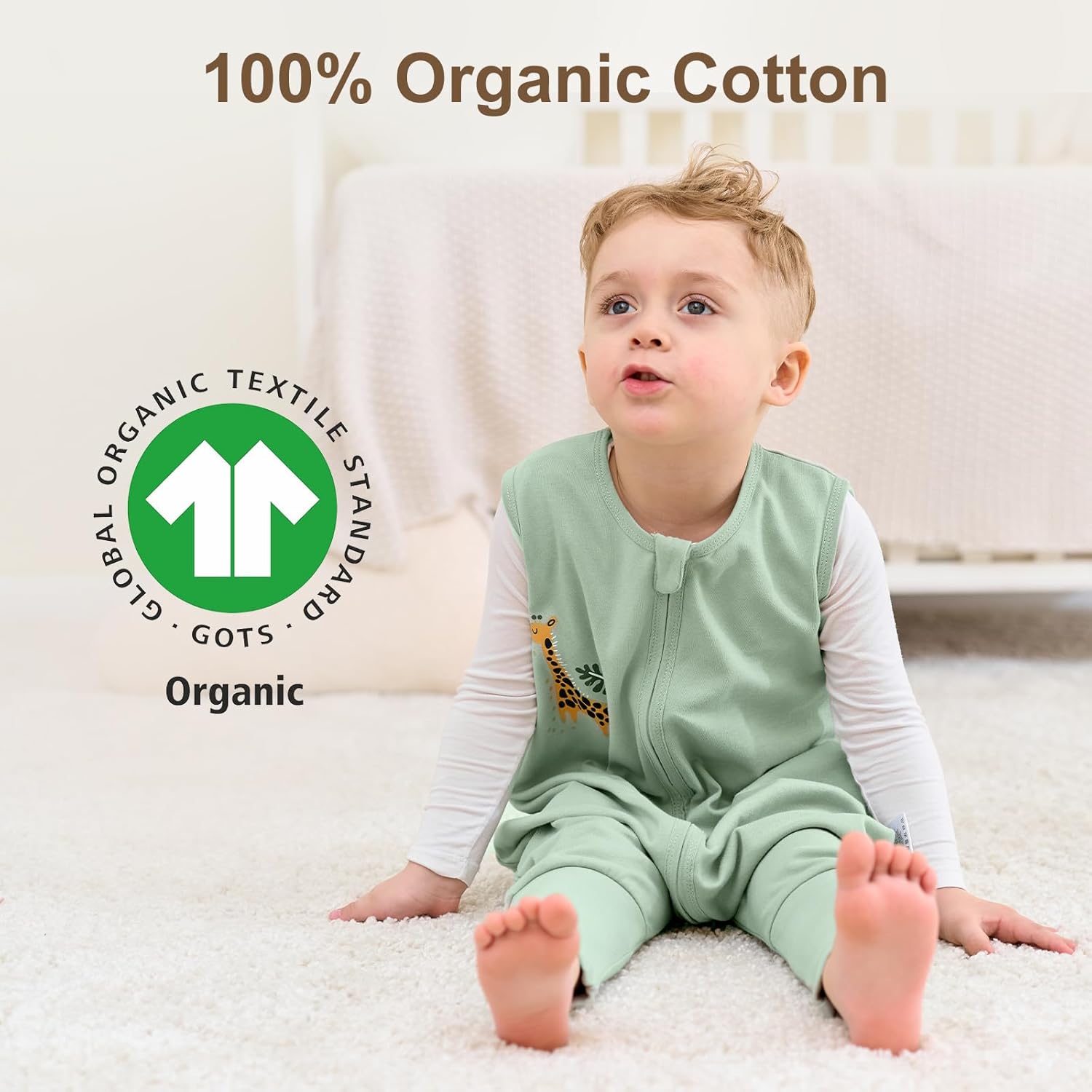 Yoofoss Toddler Sleep Sack With Feet 3-4T 100% Organic Cotton Baby Sleep Sack with Legs Toddler Wearable Blanket with 2-Way Zipper - Image 3