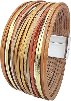 Long tiantian Boho Leather Wrap Bracelets for Women Country Concert Outfits Leather Bracelet Western Dress Accessories Birthday Gifts
