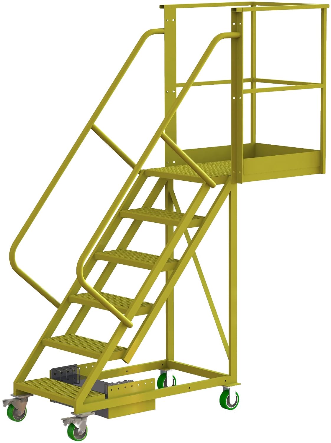 Tri-Arc UCU500520242 U-Design Unsupported 5-Step 20-Inch Cantilever Industrial & Warehouse Rolling Ladder with Grip Strut Tread