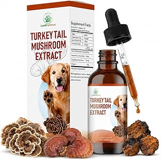 Turkey Tail Mushroom for Dogs Lipoma, Supports Skin Lumps & Lipomas, Tissue Repair, Immune Health, Anxiety Relief, Inflammation Balance, Organ Protection & Anti-Aging - 100% Natural
