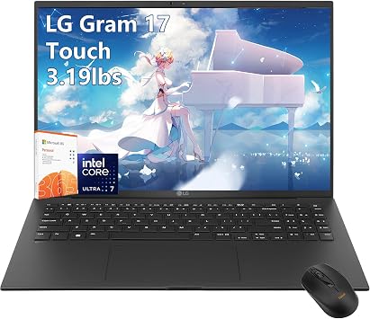 LG-gram 17 inch-Touchscreen Laptop - Intel Ultra 7 Beat Ryzen 7 7735U - 32GB RAM -1TB PCIe SSD -Windows 11 Pro - Backlit Keyboard - Ultra Thin Lightweight - Copilot PC -Business Work