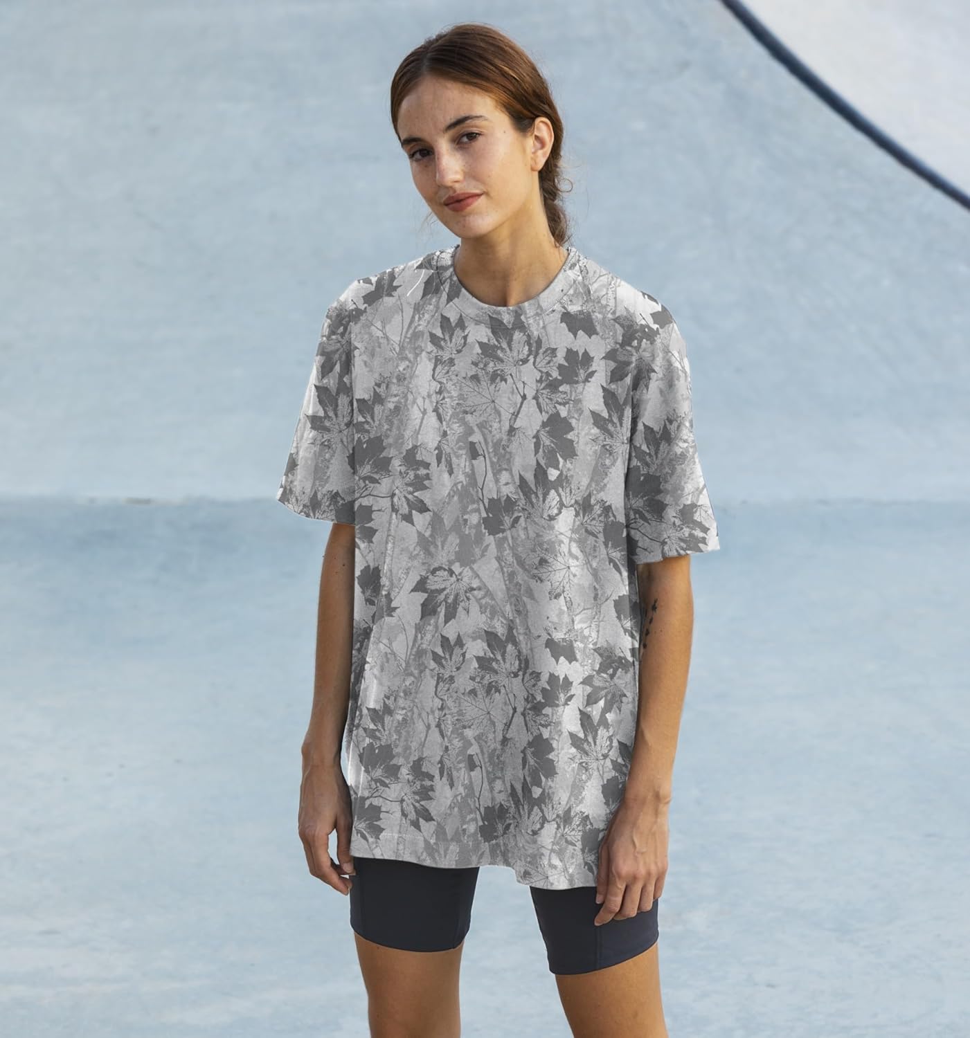 Camo Shirt for Women Men Oversized Camouflage Maple Leaf Print Camo T Shirt Short Sleeve Summer Camo Top - Image 4