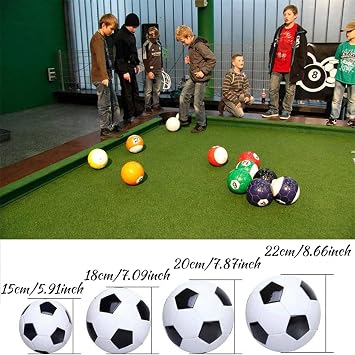 Inflatable Billiards Soccer Football Snooker Balls Table Games, 16Pcs Leather Football Pool Kick Billiards Set, Giant Snooker Street Game,for Backyard Rooms