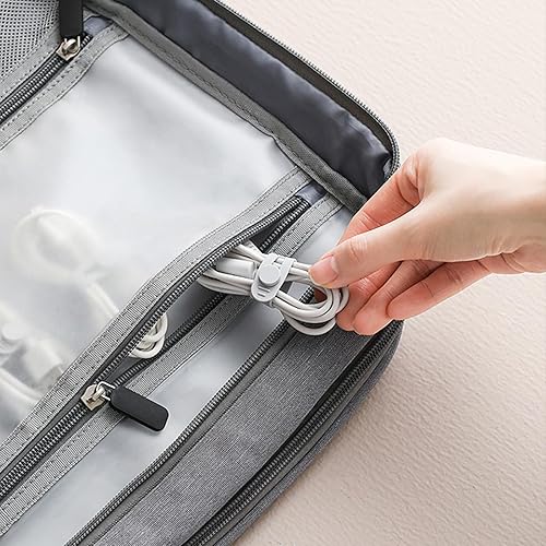 Miniatura 4 de 10-Pack Reusable Silicone Cable Tie Flexible Cord Organizers for Home and Office Wire Management Self-Gripping Straps for Electronics Computers and