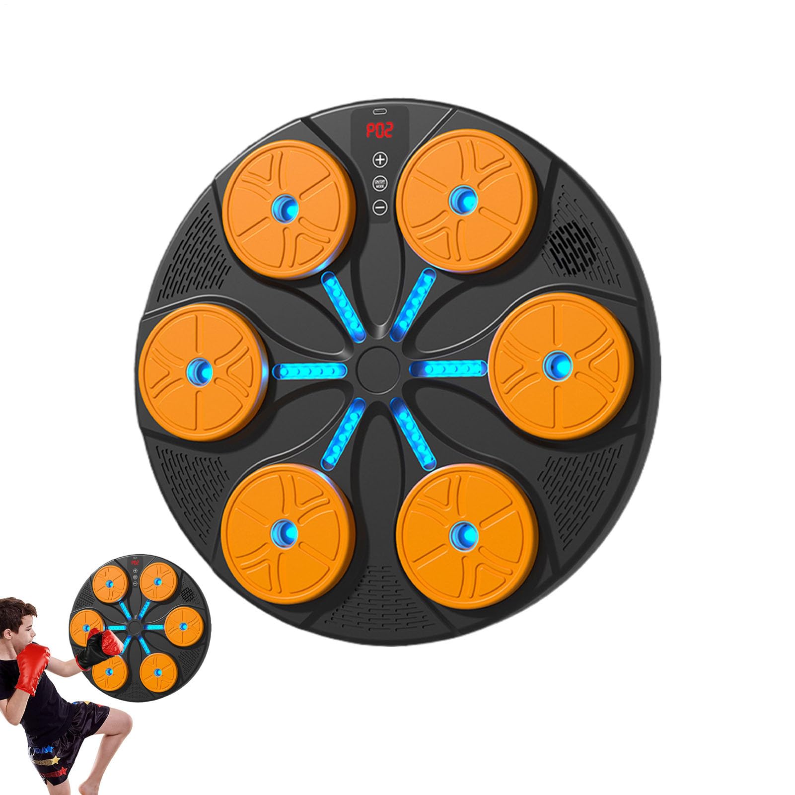Máquina de Boxeo 8 Modos Blanco Montado En Pared | Máquina De Entrenamiento De Boxeo Con Luz RGB Y Música Para Entrenamiento De Hombres, Ejercicio, Deportes Y Fitness En