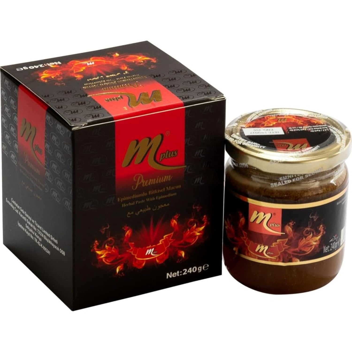 M Plus Turkish Herbal Paste – Natural herbal Traditional Blend with Ginseng, Tribulus & Honey – M+ Natural Plant-Based Formula – 240g Jar