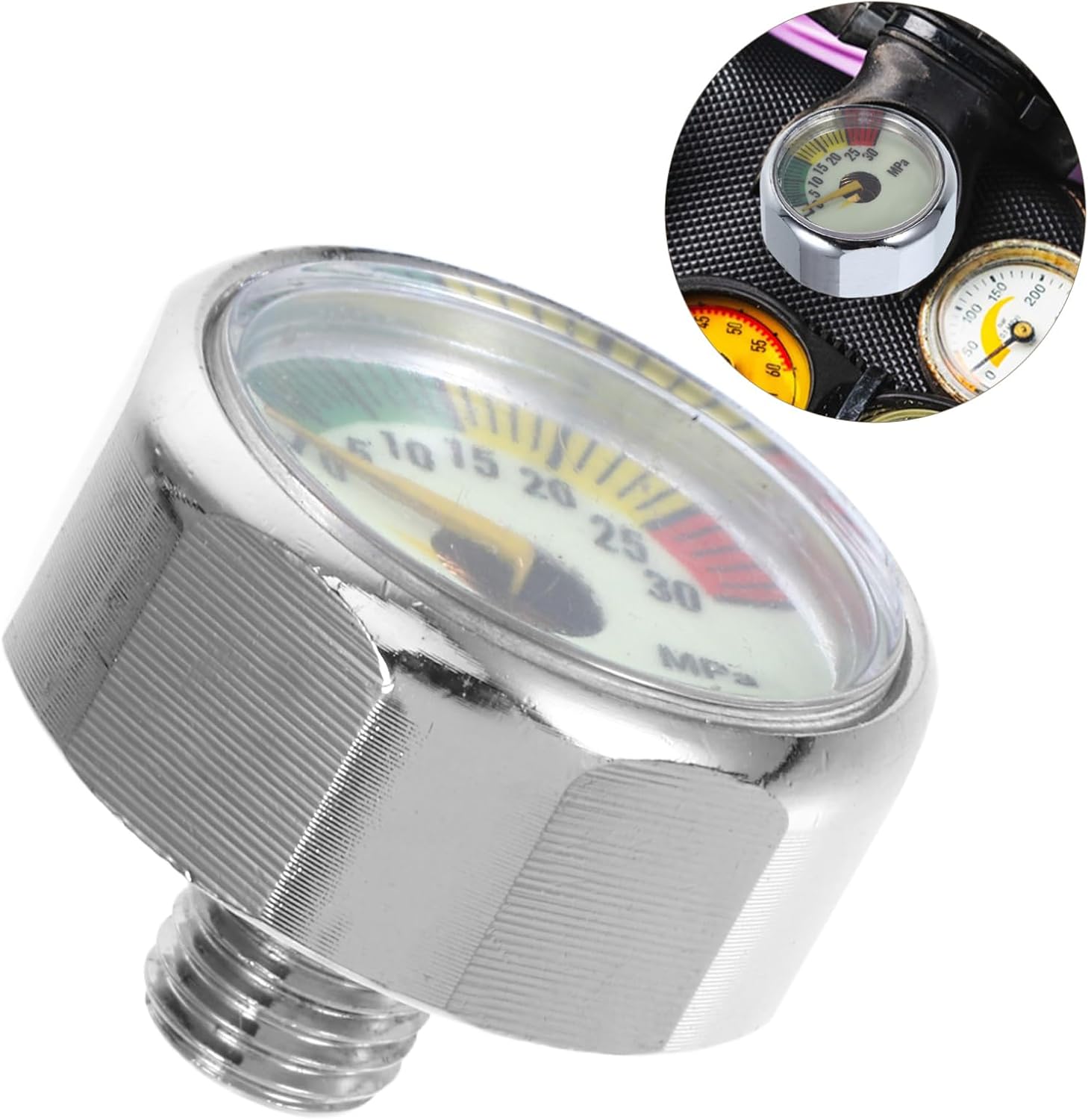 30M Luminous Diving Pressure Gauge Depth Monitor for Night Diving Accurate Display for Reliable Underwater Performance for Serious Divers and Deep Sea