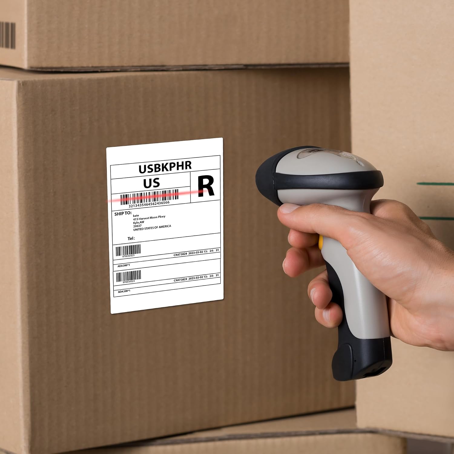 4x6 Direct Thermal Shipping Labels Perforated FBA Barcode Address Labels, 2000 Labels, 4 Rolls-500 Labels per Roll, White Mailing Postage Labels Compatible with Rollo & Zebra Desktop Printers
