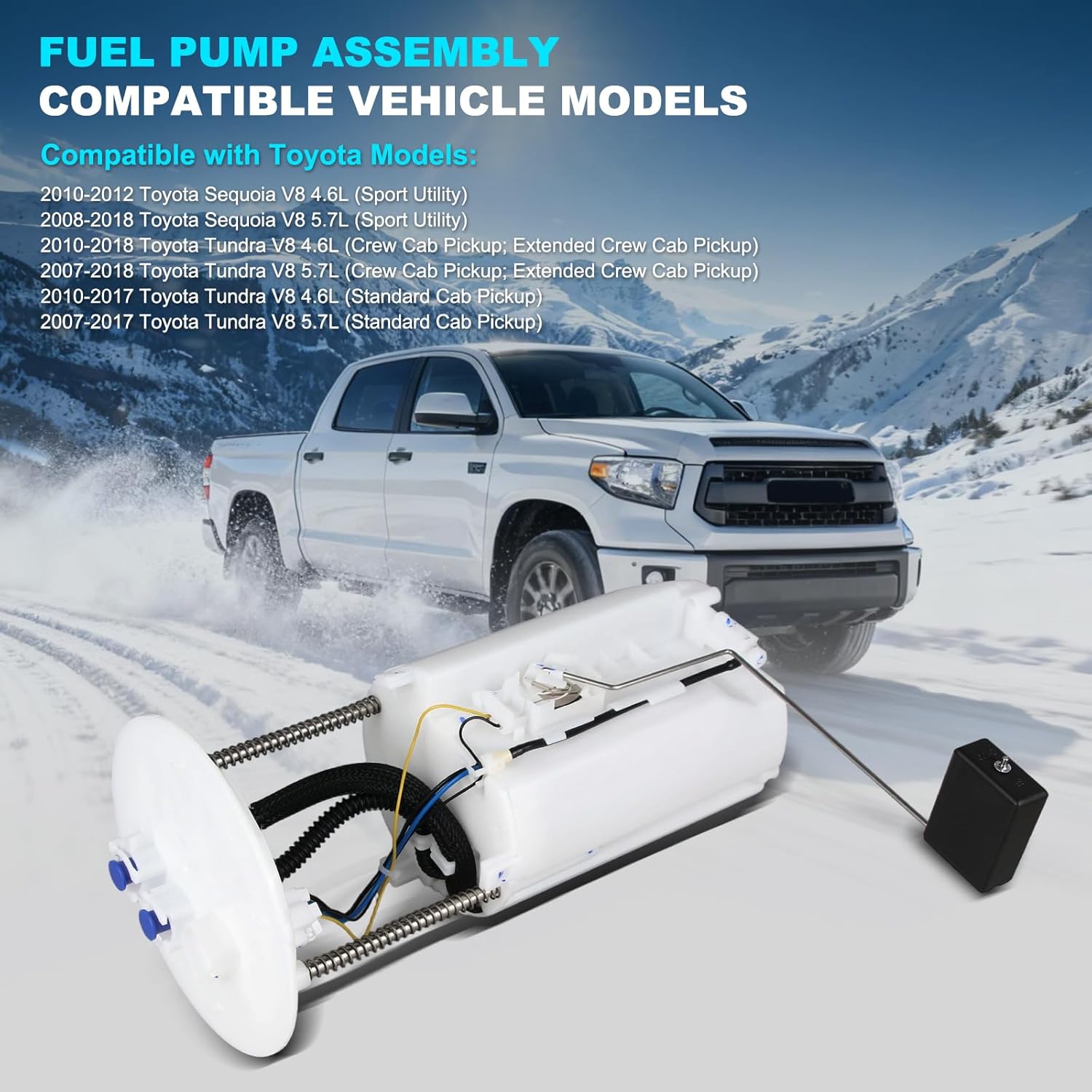 OTO-K Electric Fuel Pump Module Assembly Compatible with Toyota Sequoia 2008-2022,Tundra 2007-2021 4.6L 5.7L Gas 4 Pins